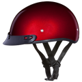 DOT Approved Daytona Skull Cap Half Shell Motorcycle Helmet - Beanie Style for Motorcycles, Cruisers, Scooters, and Mopeds - Black Cherry
