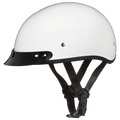 DOT Approved Daytona Skull Cap Half Shell Motorcycle Helmet - Beanie Style for Motorcycles, Cruisers, Scooters, and Mopeds - Hi-Gloss White