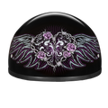 DOT Approved Daytona Motorcycle Half Face Helmet - Skull Cap Graphics for Men & Women, Scooters, ATVs, UTVs & Choppers - W/ Barbed Wire Heart