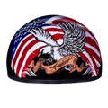 DOT Approved Daytona Motorcycle Half Face Helmet - Skull Cap Graphics for Men & Women, Scooters, ATVs, UTVs & Choppers - W/ Freedom 2.0