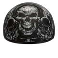 DOT Approved Daytona Motorcycle Half Face Helmet - Skull Cap Graphics for Men & Women, Scooters, ATVs, UTVs & Choppers - W/ Guns