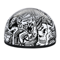 DOT Approved Daytona Motorcycle Half Face Helmet - Skull Cap Graphics for Men & Women, Scooters, ATVs, UTVs & Choppers - W/ Live Fast