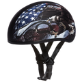DOT Approved Daytona Motorcycle Half Face Helmet - Skull Cap Graphics for Men & Women, Scooters, ATVs, UTVs & Choppers - W/ USA