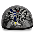 DOT Approved Daytona Motorcycle Half Face Helmet - Skull Cap Graphics for Men & Women, Scooters, ATVs, UTVs & Choppers - W/ Thunder