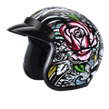 DOT Approved Daytona Cruiser Open Face Motorcycle Helmet - Men, Women & Youth - With Visor & Graphics - W/ Tribal