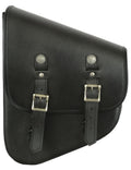 Left Side Synthetic Leather Swing Arm Bag W/ Buffalo Snaps