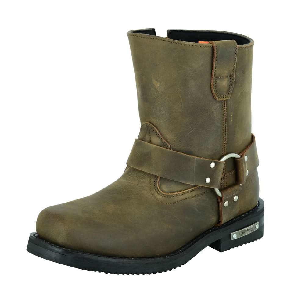 Ghoststep Men's 7"  Motorcycle Leather Boots – Brown