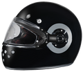 DOT Daytona Retro Full Face Motorcycle Helmet: Vintage Style for Men, Women, & Youth - Hi-Gloss Black w/ Chrome Accents