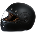 DOT Daytona Retro Full Face Motorcycle Helmet: Vintage Style for Men, Women, & Youth - Dull Black W/ Dull Black Accents