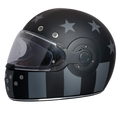 DOT Daytona Retro Full Face Motorcycle Helmet: Vintage Style for Men, Women, & Youth - W/ Captain America Stealth