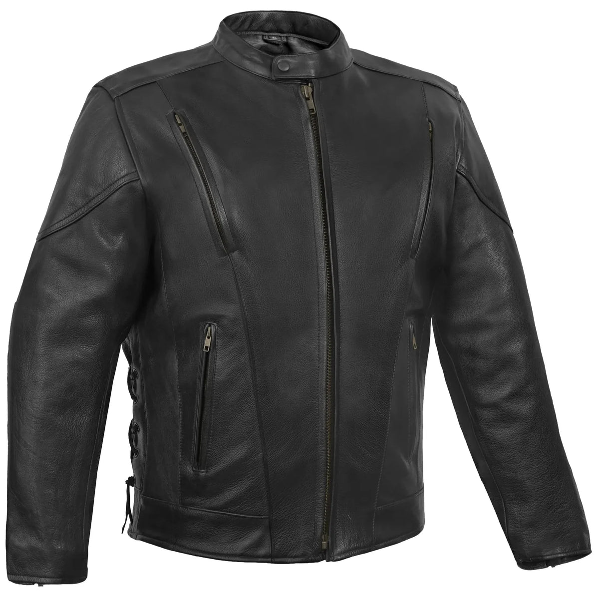 Men's Premium Vented Motorcycle Jacket – Side Laces